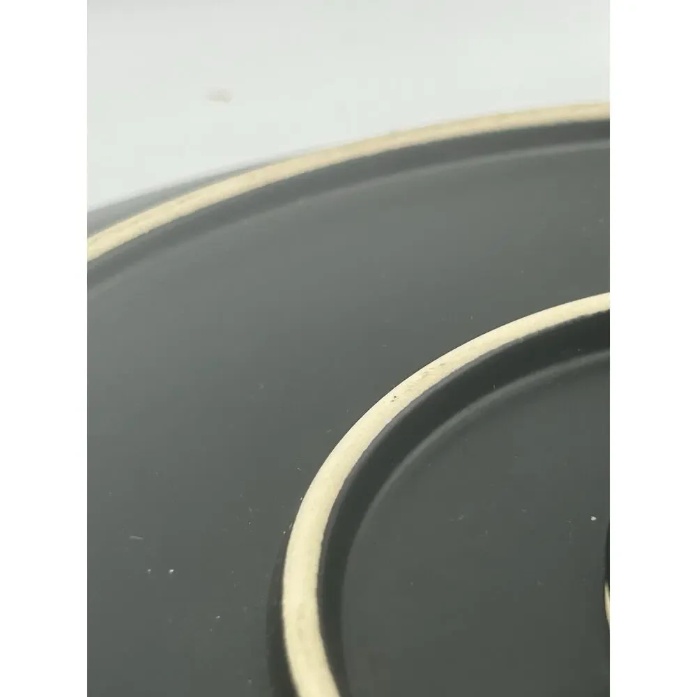Mud Pie Cake Plate. Black With A Silver Base. Stoneware.
